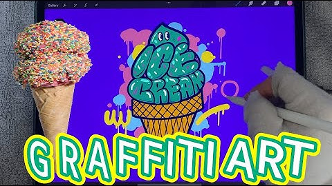 Procreate drawing for graffiti Digital Art ICECREAM (use ipad, ApplePencil)