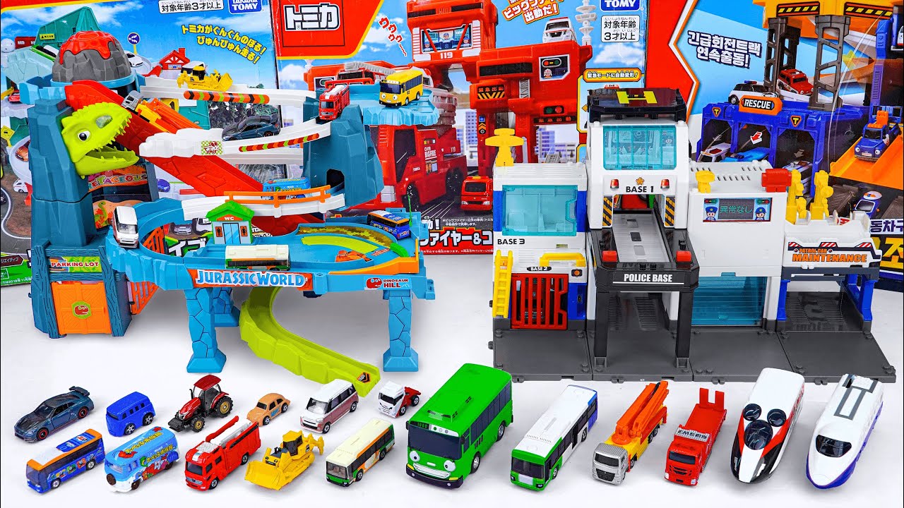 パトカ一トミカを一気に出動!ぐるっと変形!DXポリスステ一ショントミカ警察署が音声サイレンと一緒に回転、緊急手動モ一ドに!Tomica Police Station Collection ASMR