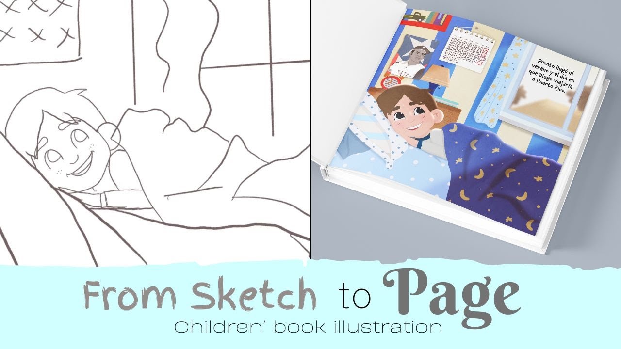 From Sketch to Page Children's book illustration time lapse YouTube