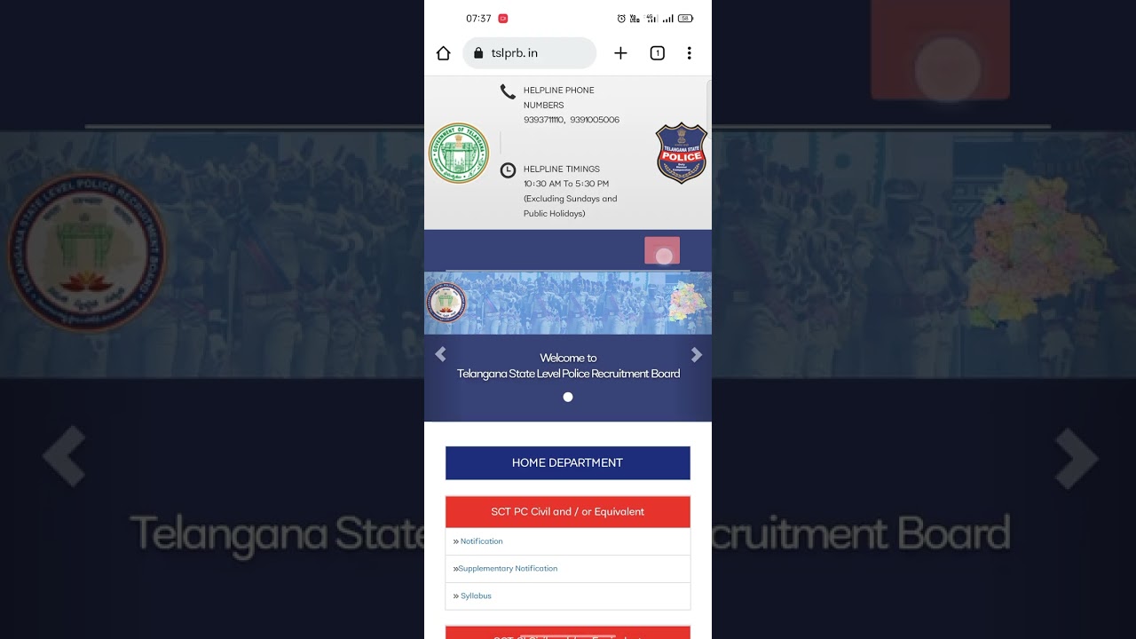 Downloading TS police SI Hall Ticket through mobile 