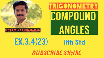 11th Std Maths Ex 3.4(23) Prove that tan(π/4+A)tan(3π/4+A) = -1