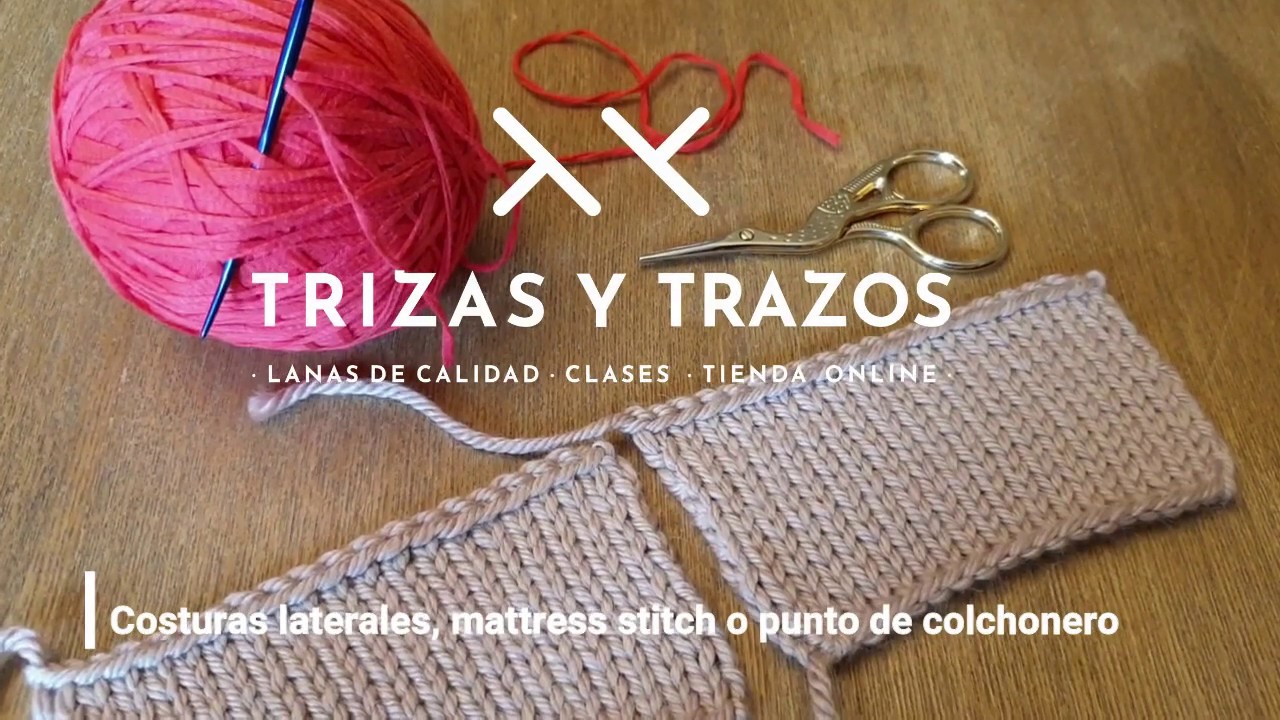 Costura invisible lateral en mattress stitch o punto colchonero