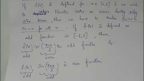Fourier half range sine series