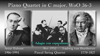 Beethoven: Piano Quartet WoO 36-3, Balsam & PascalSQ (1952) ベートーヴェン ピアノ四重奏曲ハ長調 パスカル弦楽四重奏団