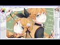 鏡音リン・レン描いてみた【イラストメイキング】