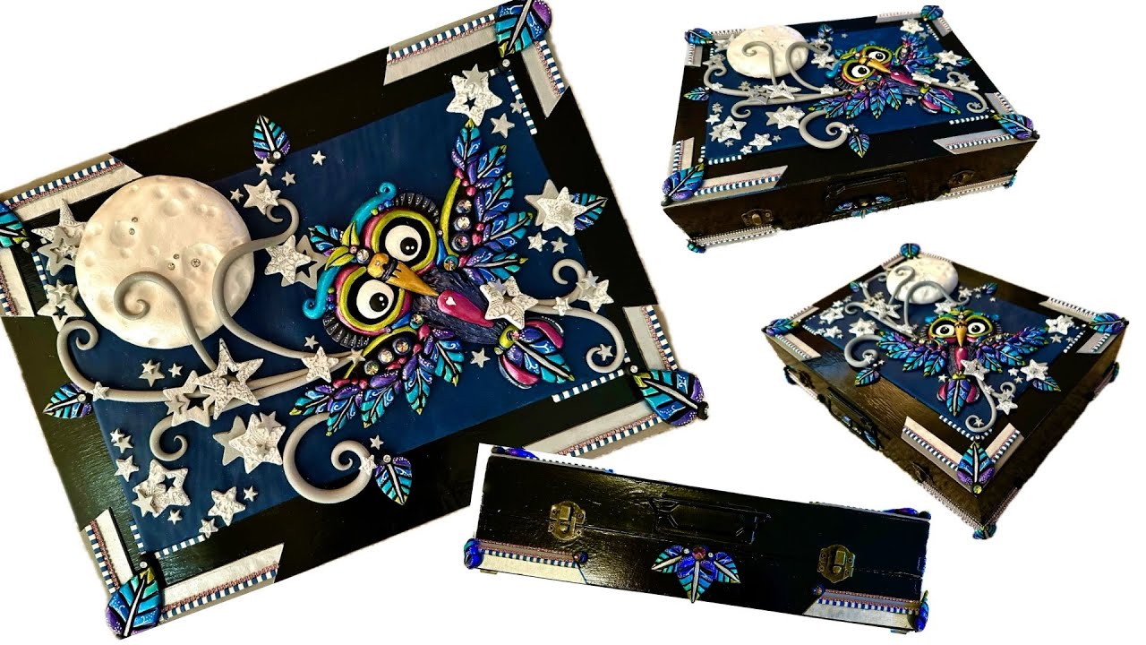POLYMER CLAY PROJECT TUTORIAL: THE "STARRY NIGHT" OWL BOX...