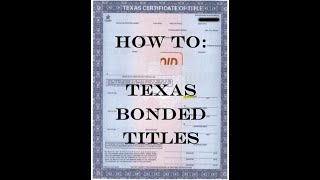 Texas resident? Buying a car with no title? How to do a Texas Bonded Title step by step!