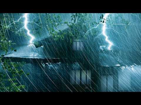 ⛈️HEAVY Stormy Night | Intense Rain, Powerful Thunder & Loud Wind | Thunderstorm Sounds for Sleeping