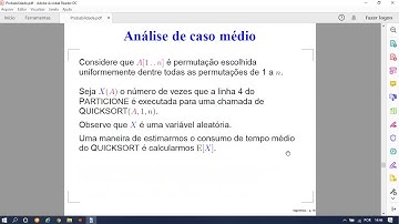 Construção e Análise de Algoritmos - UFC - Caso Médio do Quick Sort Determinístico