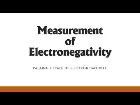 Paulings Scale for the Measurement of Electronegativity