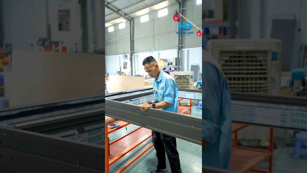 Gia công nhôm tại xưởng của Biệt thự tân cổ điển Bình Dương #nhomkinhhuynhdat #cuanhomkinh #nhadep