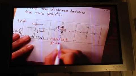 Mrs. Davis finding distance on a grid using Pythagorean Theorem