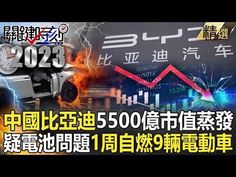 【電動車爭霸】比亞迪跟進「特斯拉削價戰」市值蒸發5500億！？中國1周自燃9輛電動車「疑電池封裝不良釀大禍」？！【關鍵時刻】-劉寶傑 李正皓 黃暐瀚 黃世聰 吳子嘉