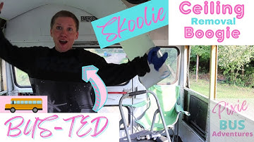 Skoolie Ceiling Removal -Short- in 6 easy steps! Solo female bus conversion!