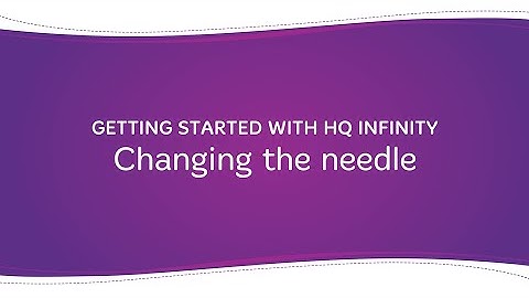 Getting Started with HQ Infinity: Changing the needle