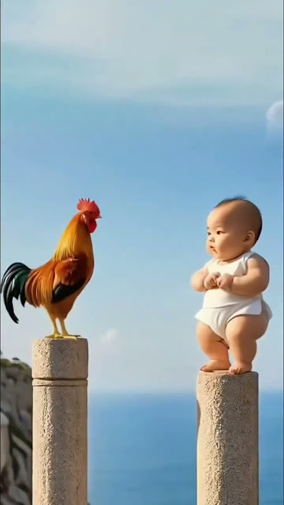 Funny videos are purely entertainment cute kids vs. rooster
