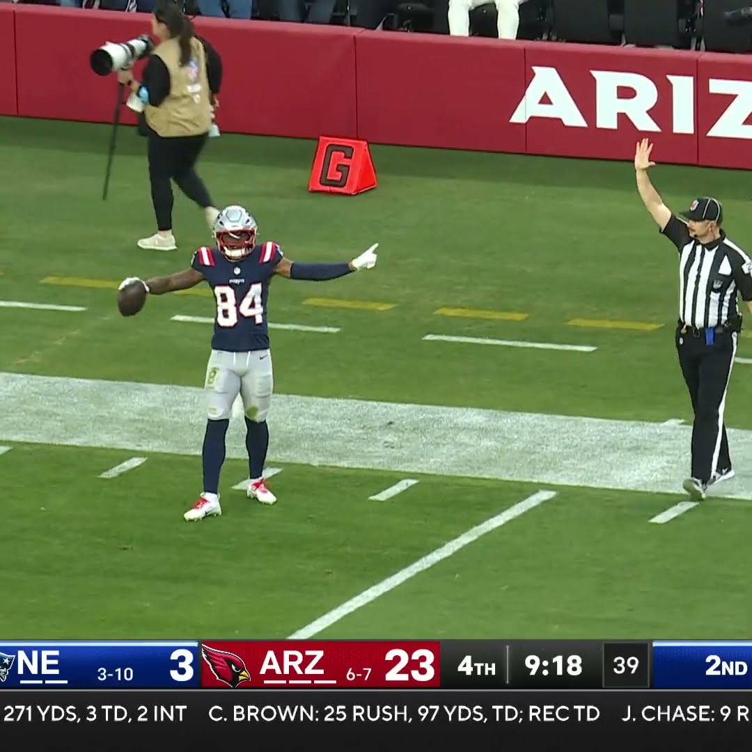 Kendrick Bourne with a spectacular catch for a 37-yard Gain vs. Arizona Cardinals