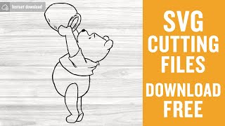 Winnie The Pooh Outline Svg Free Cut File for Cricut