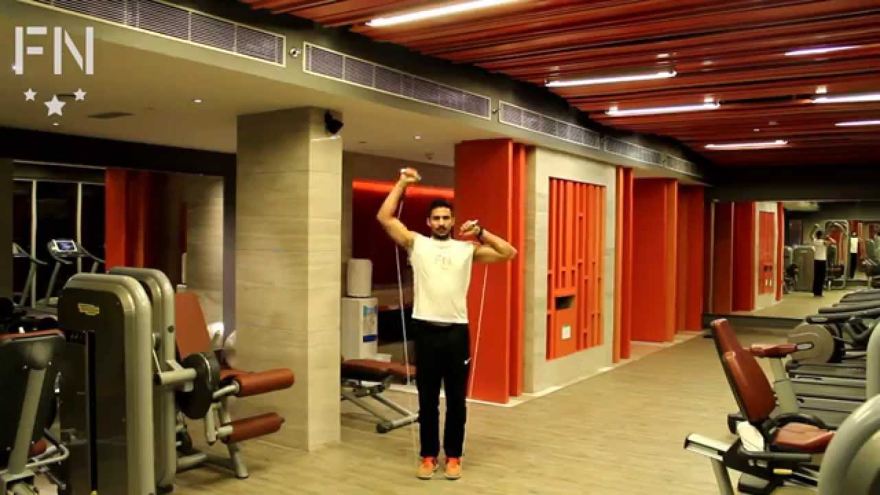 One Arm Shoulder Press with Resistance Bands YouTube