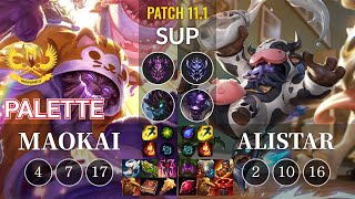 GAM Palette Maokai vs Alistar Sup - KR Patch 11.1