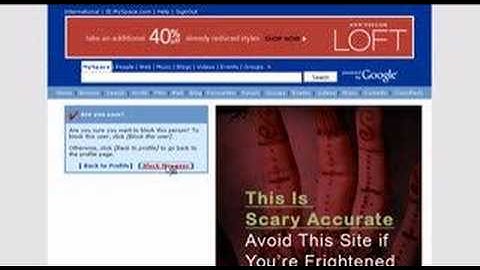 Myspace Help Video - Block someone