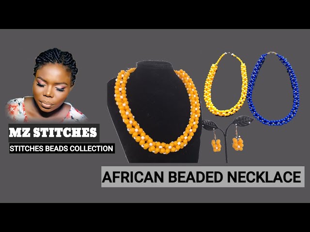 DIY African beaded necklace||beaded collier ||pearl necklace|| wedding  jewelry||bridal Part 1 - YouTube