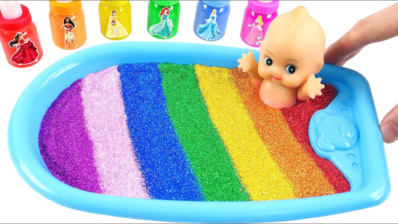 Satisfying Slime Video l How to Make Funny Bathtubs WITH Mixing Slime IN Glitter Valley Cutting ASMR