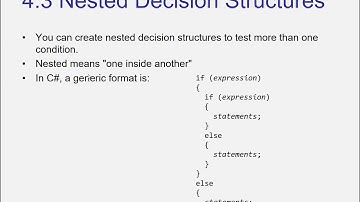 C#   Chapter 4   Making Decisions   Part 16   Nested Decisions swf