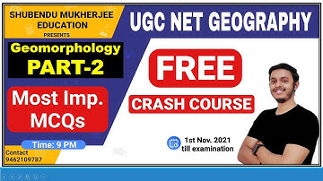 NTA UGC NET Geography FREE Crash Course |Geomorphology part-2| most imp. MCQs by Shubendu Mukherjee