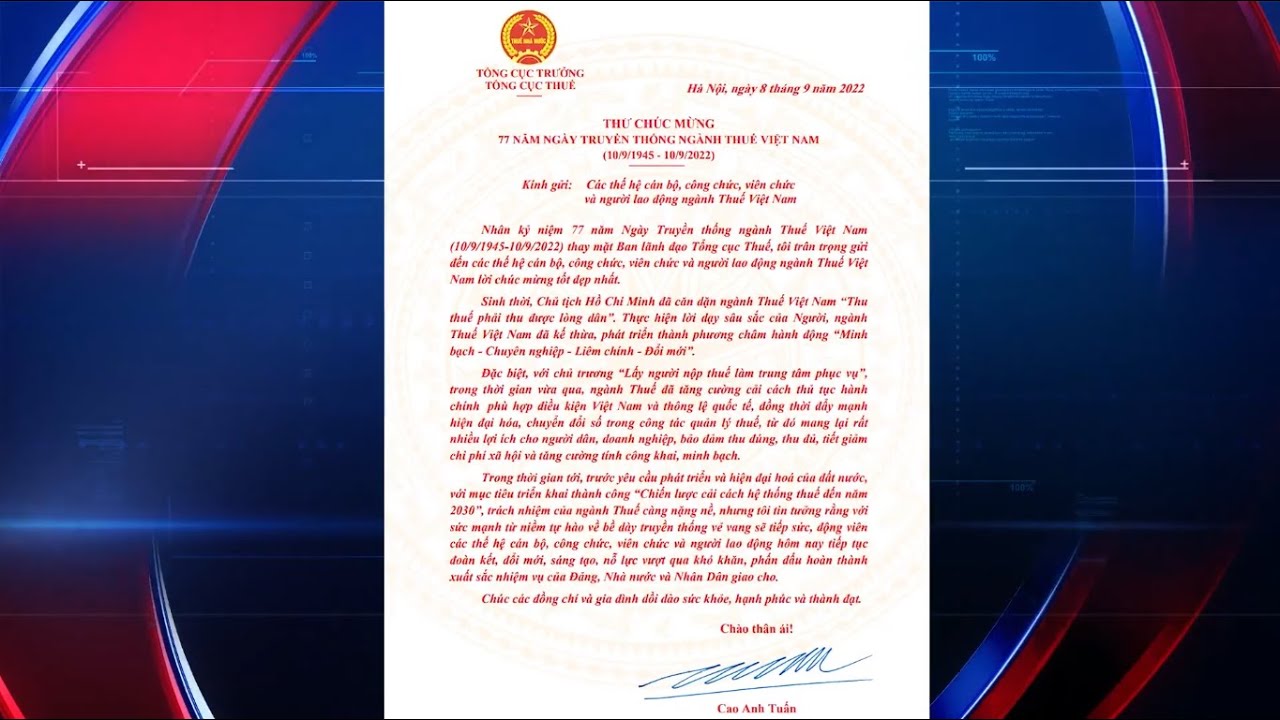 [Tổng Cục Thuế] Bản tin Thuế tuần 1 tháng 9 năm 2022 - YouTube