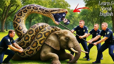 UNBELIEVABLE RESCUE: Police Save Elephant From Giant Python | Real Wildlife Rescue | titan amazing