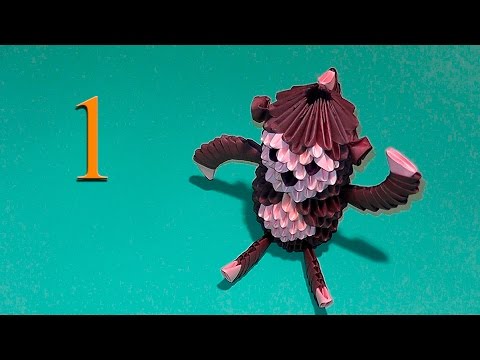 Оригами модульное обезьяна пошаговая инструкция