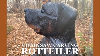 CHAINSAW wood carving large dog
