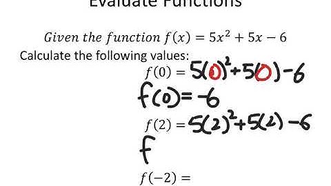 How to Evaluate Functions