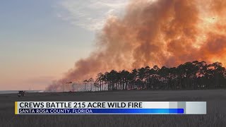 215 acre wildfire in Santa Rosa County, firefighters working to contain: Florida Forest Service