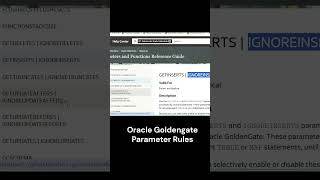 Oracle Goldengate Parameter File Rules Oracle Goldengate Parameter File Rules