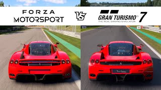 Forza Motorsport vs Gran Turismo 7 - Ferrari Enzo '02 - FM8 vs GT7 Comparison