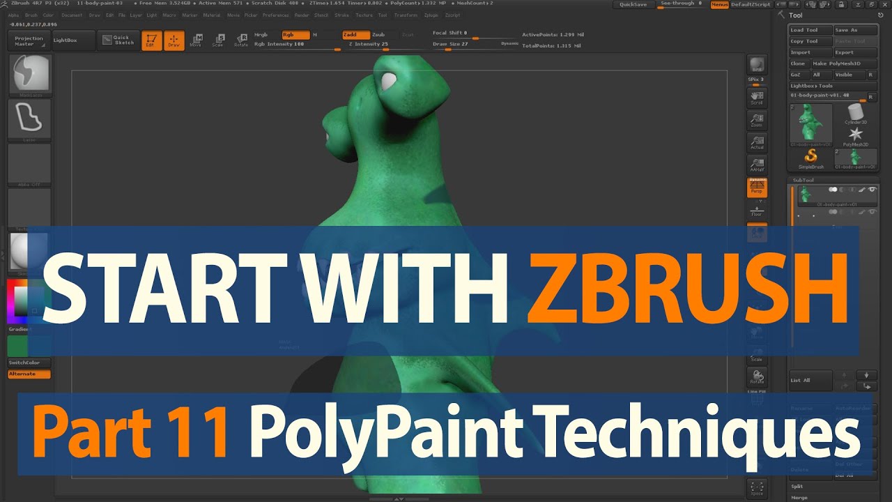 how to project poly paint in zbrush