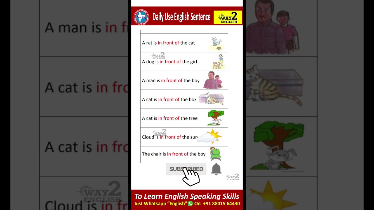 In Front Of Daily Use English Sentences Practice Spoken