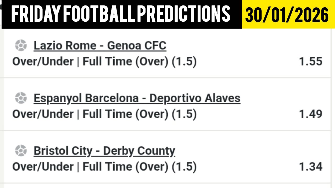 FOOTBALL PREDICTIONS TODAY 30/01/2026 SOCCER PREDICTIONS TODAY | BETTING TIPS, 
