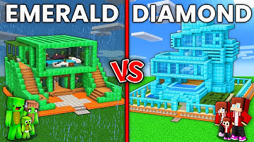 Mikey EMERALD vs JJ DIAMOND Modern Security House in Minecraft - Maizen