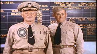 Admiral Chester W. Nimitz Aboard The Uss Yorktown Underway In The Pacific Ocean ...Hd Stock Footage