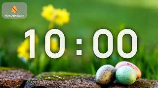 Celebrity 10 Minute Classroom Timer with Music | Spring Easter Daffodil Field — NO LOUD ALARM Profile