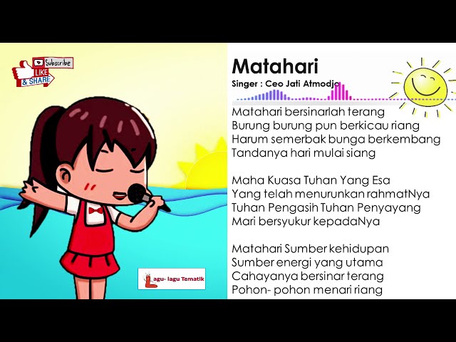 Lagu Matahari Ciptaan Nurhasanah || Lagu Tematik class=