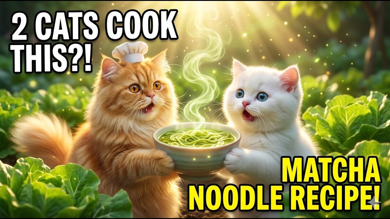 Эпизод 5: Два кота готовят японскую лапшу матча в зелёном саду / AI Cat Life