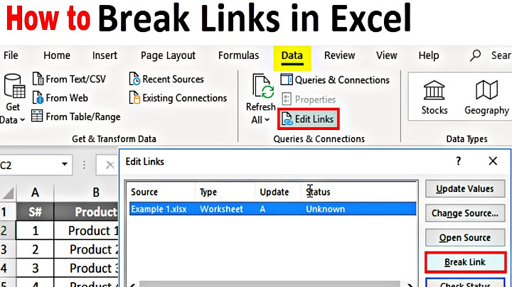 Lỗi breaking links permanently converts formulas and external references năm 2024