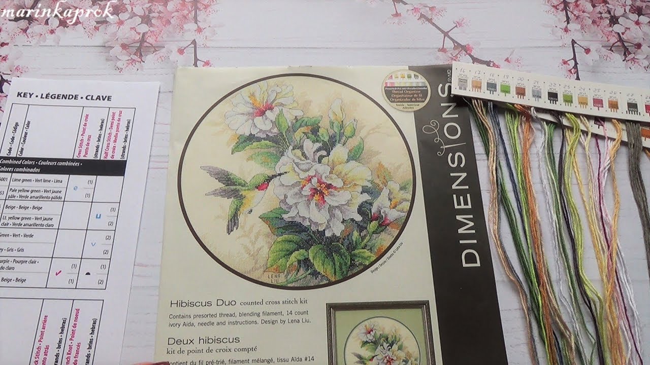 Dimensions "Hibiscus Duo"/"Колибри и гибискус". Подготовка и Отчет 1