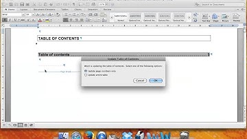Updating and Inserting a Table of Contents in Word for Mac