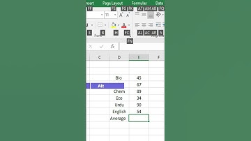 Average with shortcut key in excel