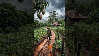 Australian Rainstorm Mango Farm🥭|CinematicVillageLife#Australia#Outback#MangoFarm#VillageLife#AIArt